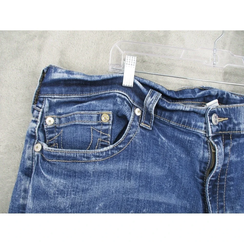 True Religion Jeans Mens 44 Geno Relaxed Slim Stretch Denim Medium Wash Logo